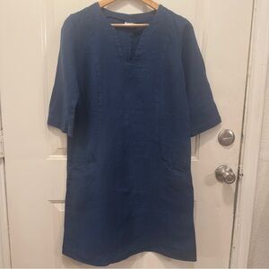 Len.Ok Navy Linen Dress